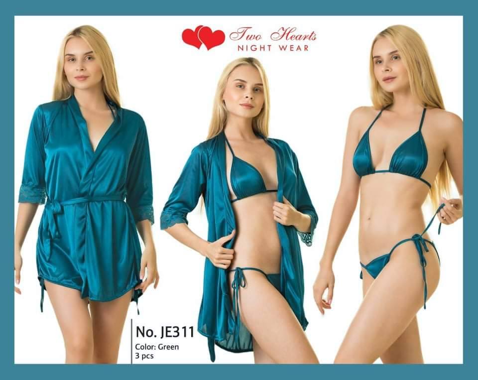 Elegant Two Hearts Nightwear Three Pieces JE-311