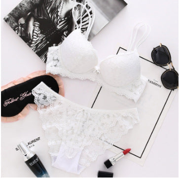 Elegant Front Buckle Double Padded Push-up Wire Bra & Underwear Combo