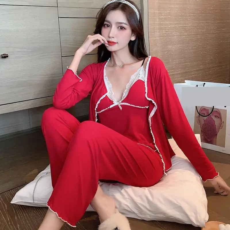 Erotic Dress Lace Robe Gown Sets Sleepwear ED-3315