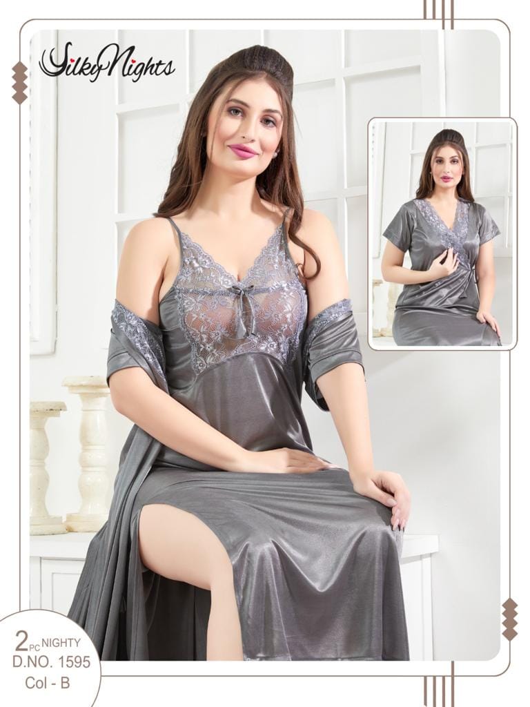 ELEGANT SILKY NIGHTS 2 PIECES NIGHTWEAR SN-1595