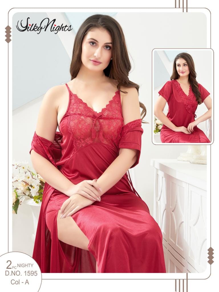 ELEGANT SILKY NIGHTS 2 PIECES NIGHTWEAR SN-1595