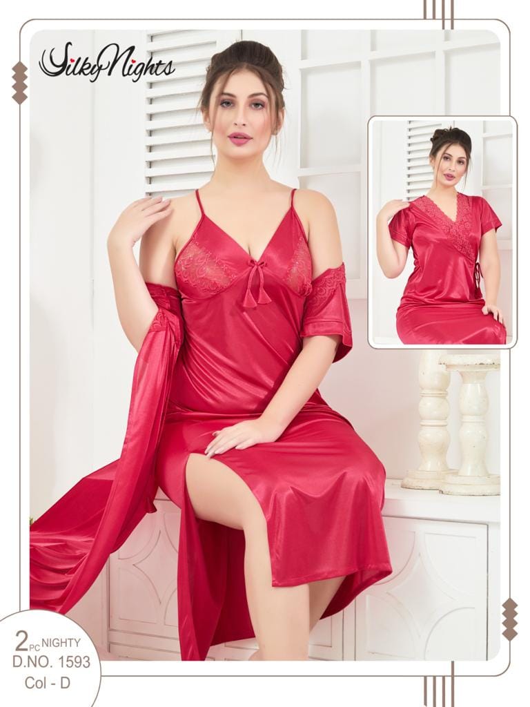 ELEGANT SILKY NIGHTS 2 PIECES NIGHTWEAR SN-1593