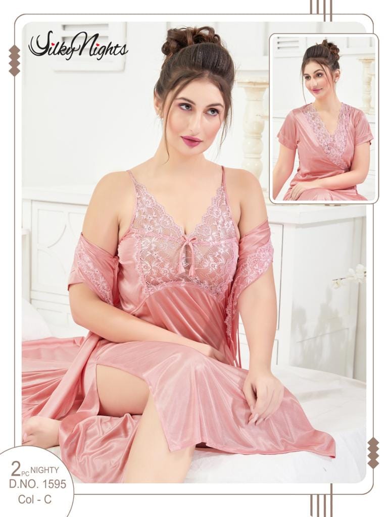 ELEGANT SILKY NIGHTS 2 PIECES NIGHTWEAR SN-1595