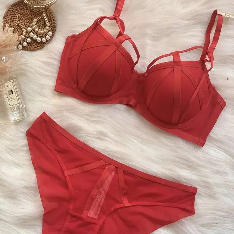 Elegant Stripe Bra Sets Push-Up Brassiere Underwear Set For Women BBS-03
