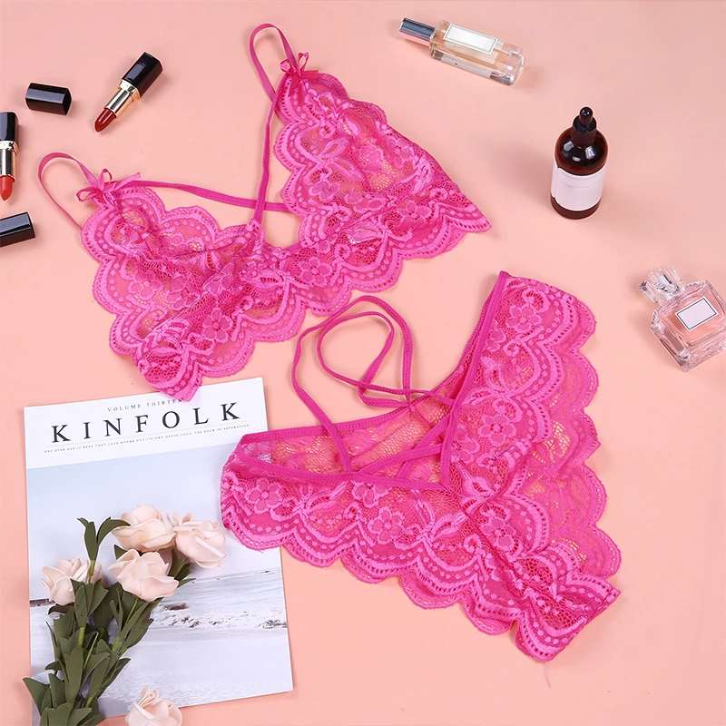 EROTIC TRANSPARENT LINGERIE WOMEN BRA AND PANTIES SET NW-005