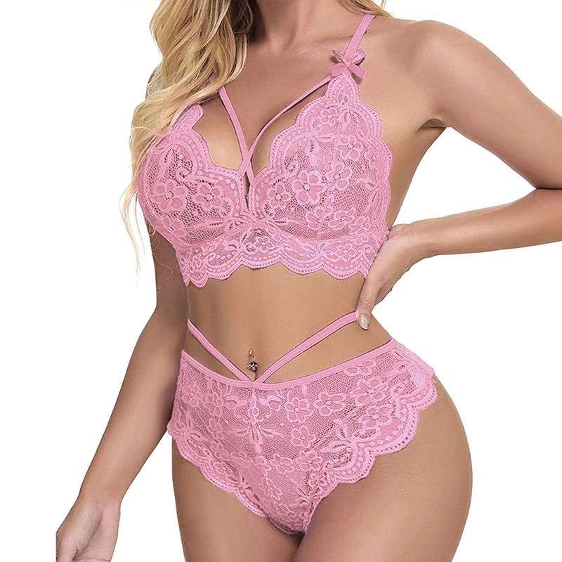 EROTIC TRANSPARENT LINGERIE WOMEN BRA AND PANTIES SET NW-005