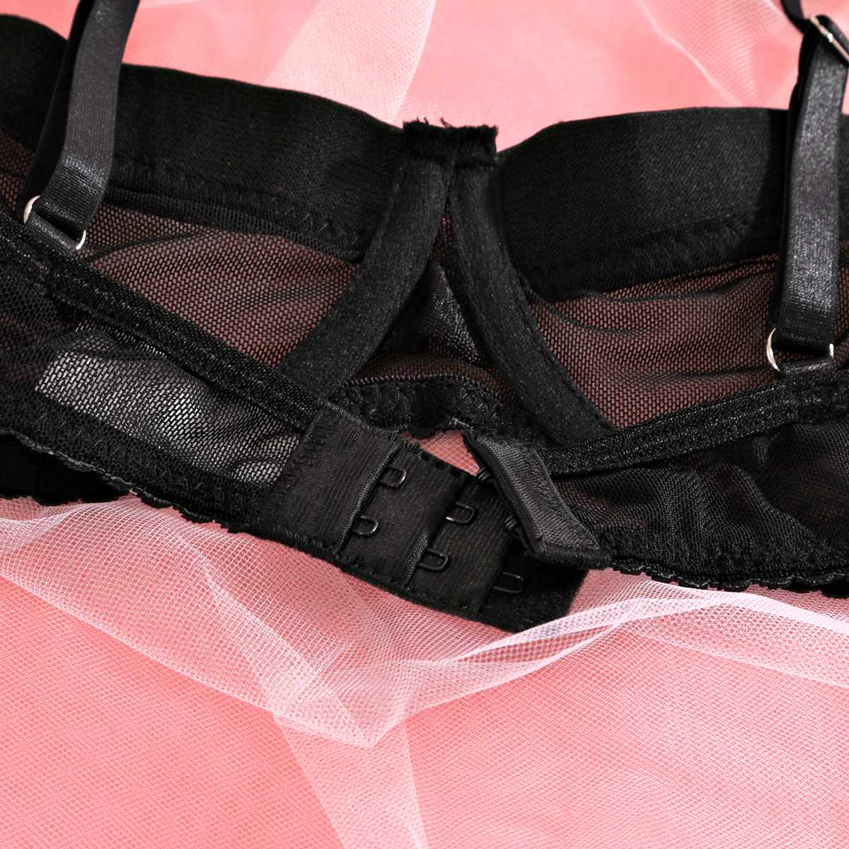 Love Lingerie With Metal Chain Leggings Steel Ring Three-Piece Set NW-721