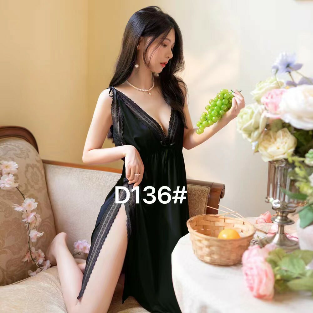 New Ladies Nightgown Halter Sexy Nightgown Erotic Lingerie Female Sexy Gown D-136