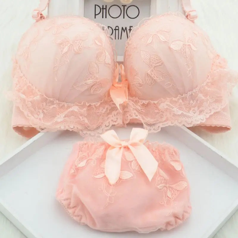 My Melody Push Up Brassiere Sweet Girl Bra Set Embroidered EBS-04