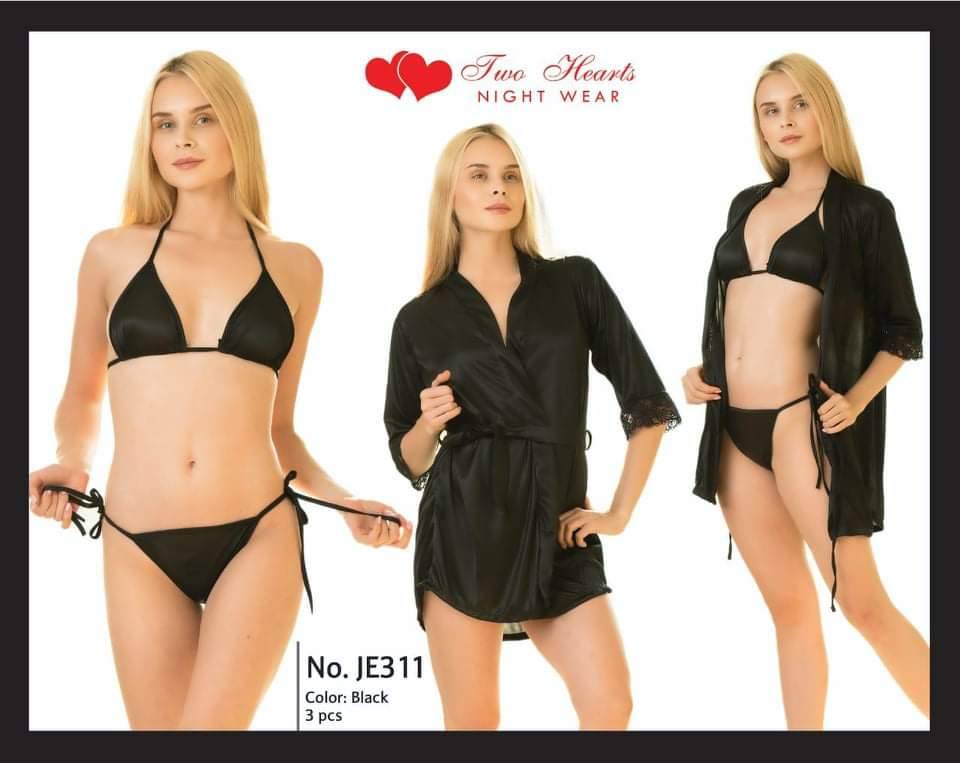 Elegant Two Hearts Nightwear Three Pieces JE-311