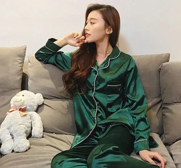 SILK PYJAMA IVORY & BLACK