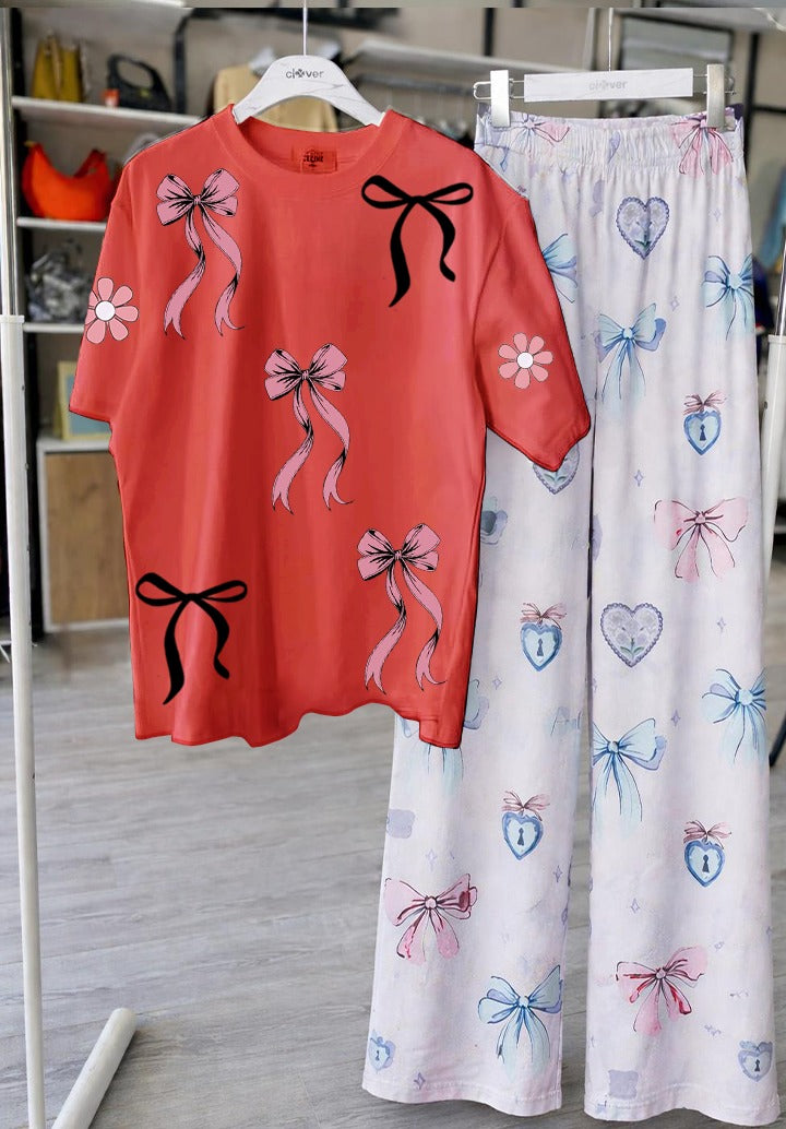 Modern Vintage Bow Night Suit"