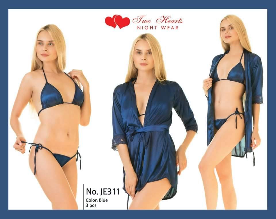 Elegant Two Hearts Nightwear Three Pieces JE-311