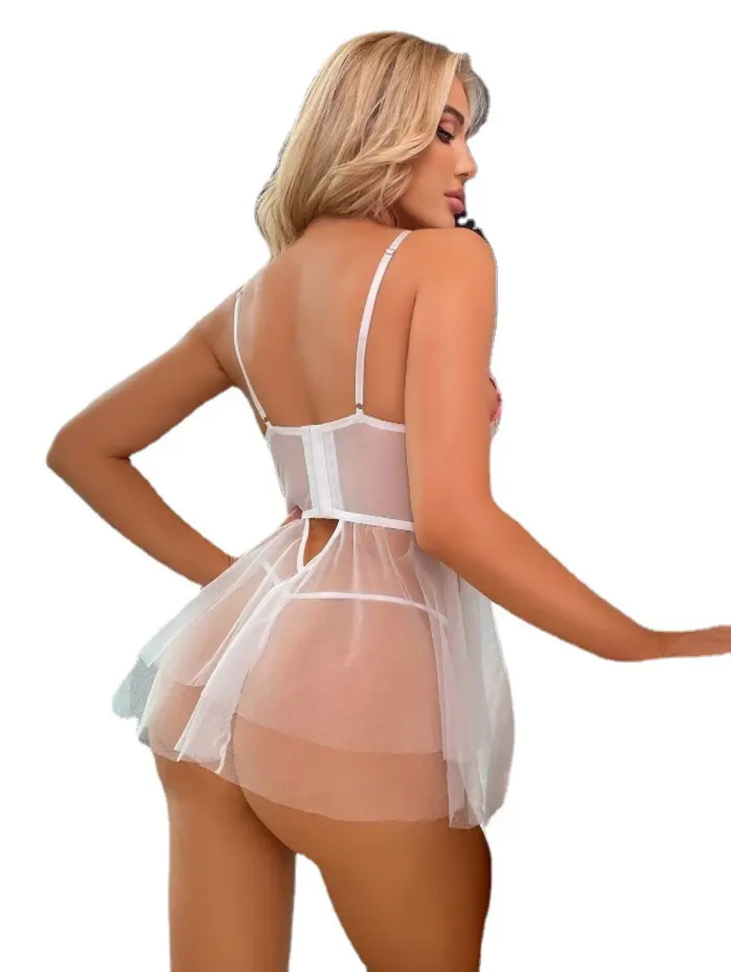 Petal Whisper Floral Lace Babydoll Set NW-038