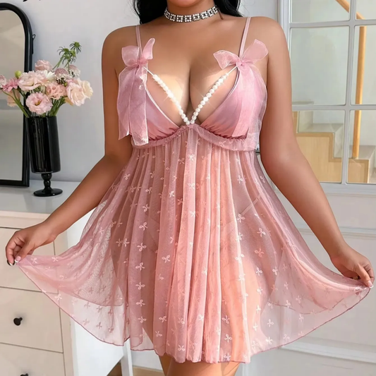 Angel Charm Sheer Lace Babydoll Dress NW-035