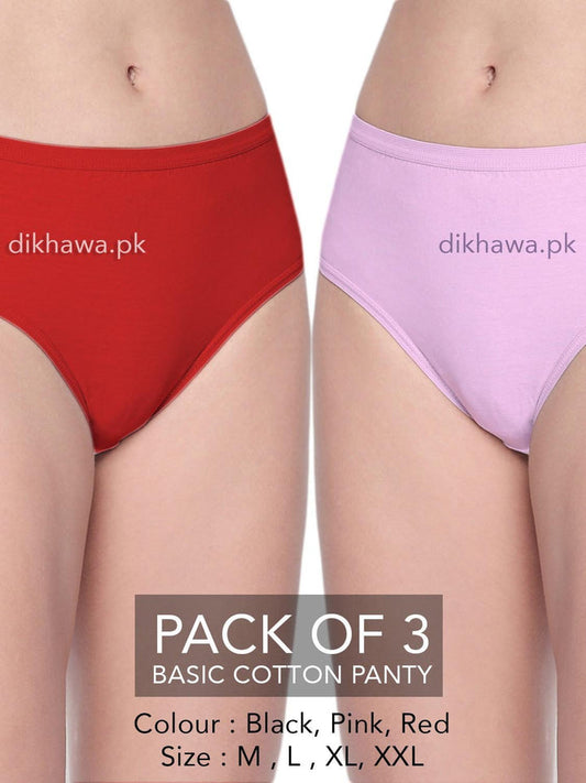 Pack of 3 Basic Cotton Panty CP-03