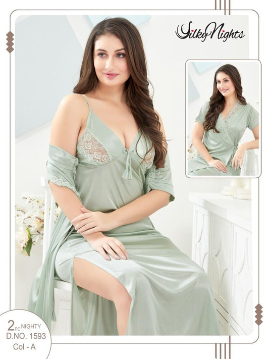 ELEGANT SILKY NIGHTS 2 PIECES NIGHTWEAR SN-1593