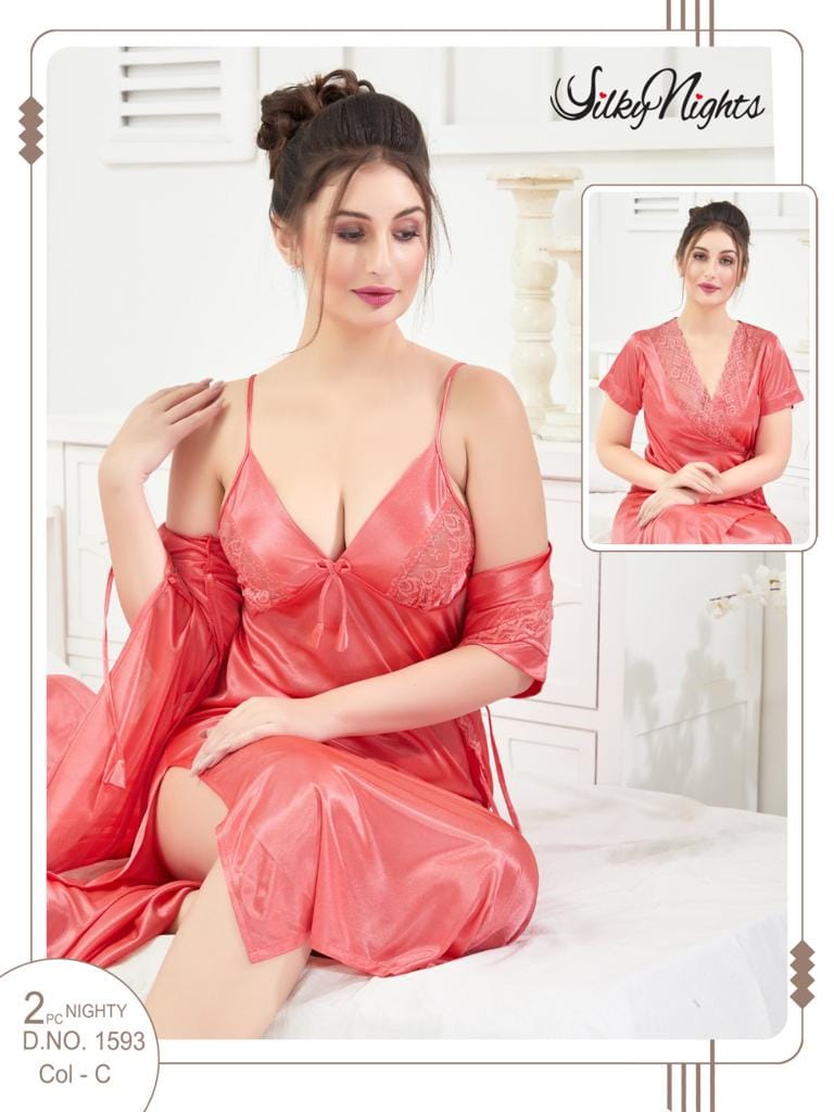 ELEGANT SILKY NIGHTS 2 PIECES NIGHTWEAR SN-1593