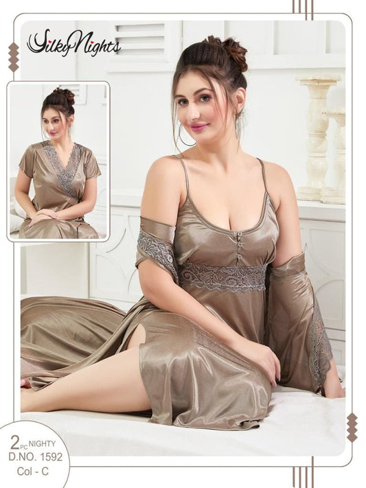 ELEGANT SILKY NIGHTS 2 PIECES NIGHTWEAR SN-1592