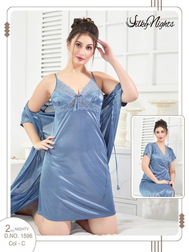 ELEGANT SILKY NIGHTS 2 PIECES NIGHTWEAR SN-1596