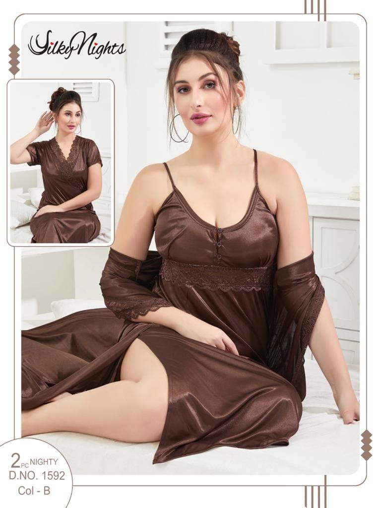 ELEGANT SILKY NIGHTS 2 PIECES NIGHTWEAR SN-1592