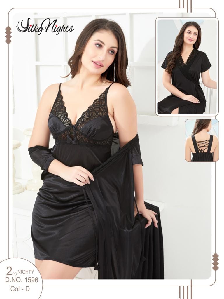 ELEGANT SILKY NIGHTS 2 PIECES NIGHTWEAR SN-1596