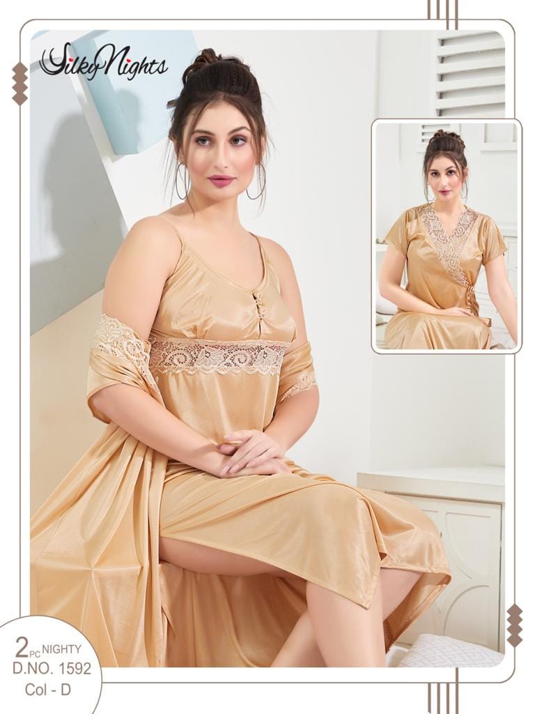 ELEGANT SILKY NIGHTS 2 PIECES NIGHTWEAR SN-1592