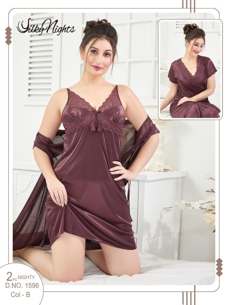 ELEGANT SILKY NIGHTS 2 PIECES NIGHTWEAR SN-1596