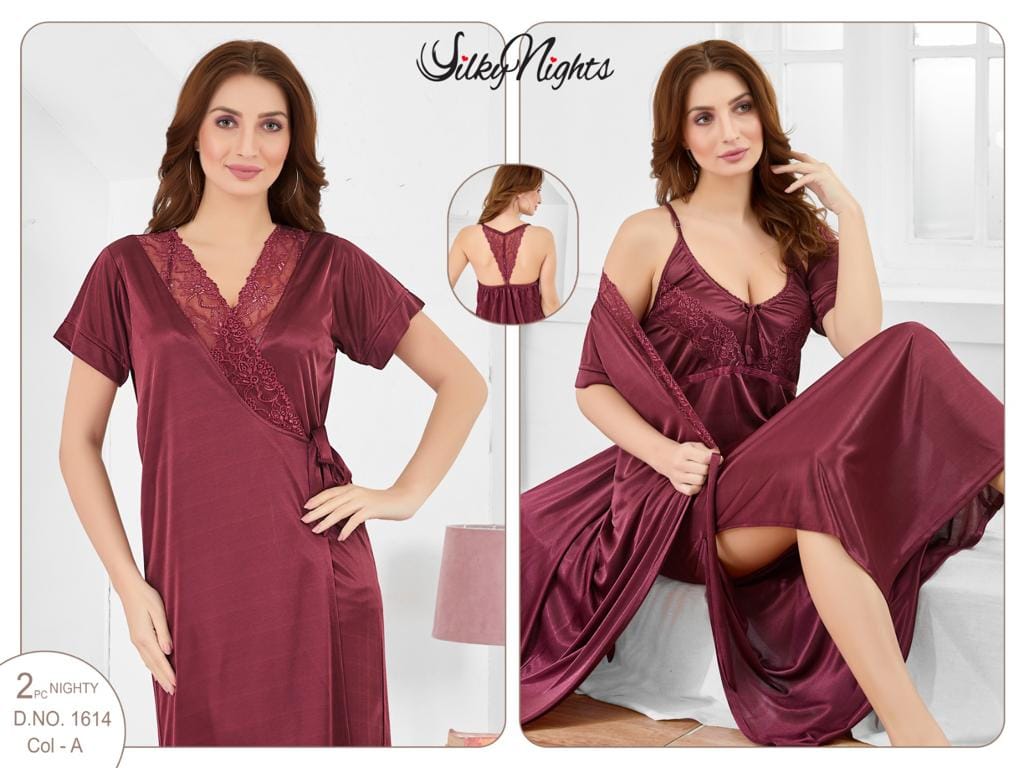 ELEGANT SILKY NIGHTS 2 PIECES NIGHTWEAR SN-1614