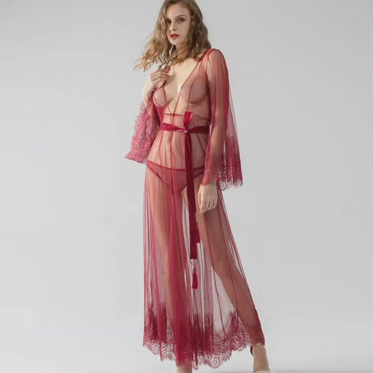 Erotic See Through Nightdress Embroidery Lace Sleepwear EN-79625
