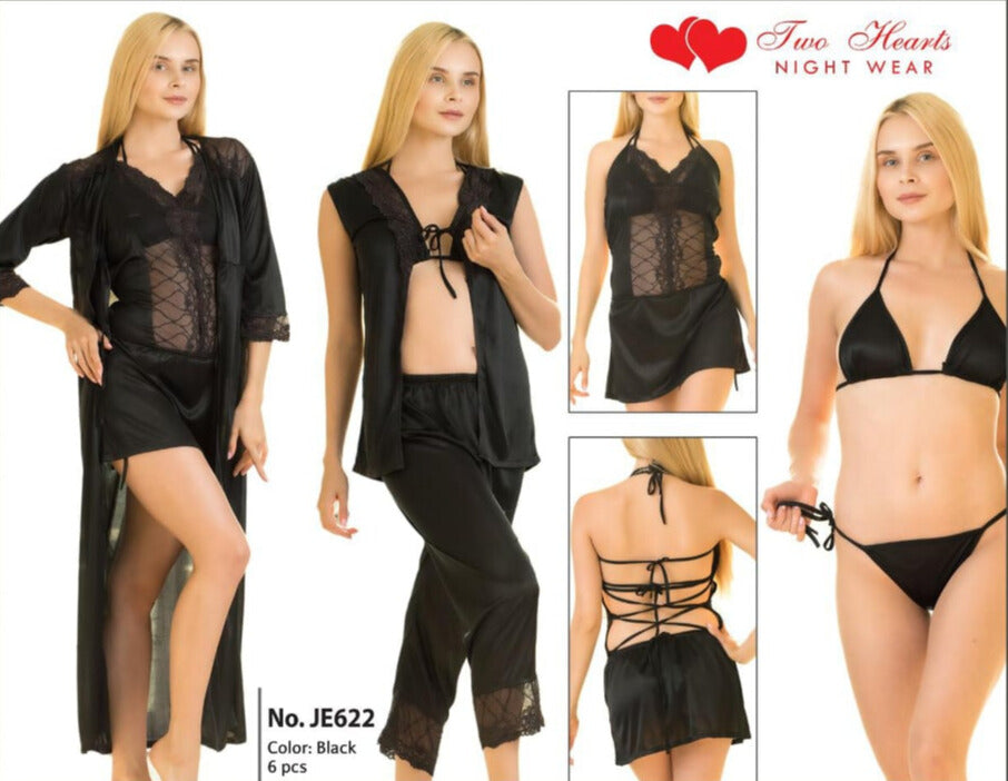 Elegant Two Hearts Nightwear Six Pieces JE-661