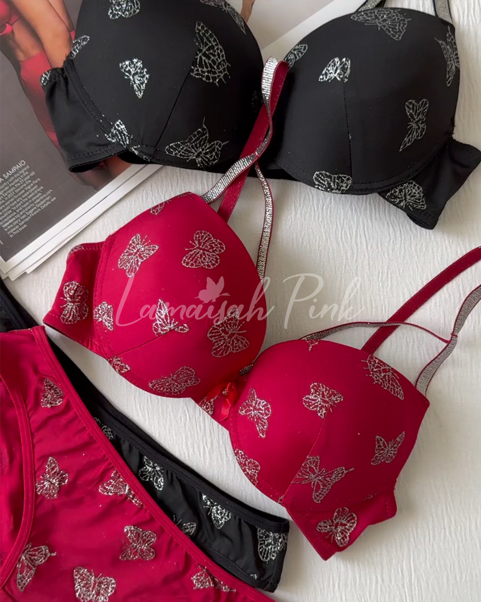 Shimmer Butterfly Bra Set 014
