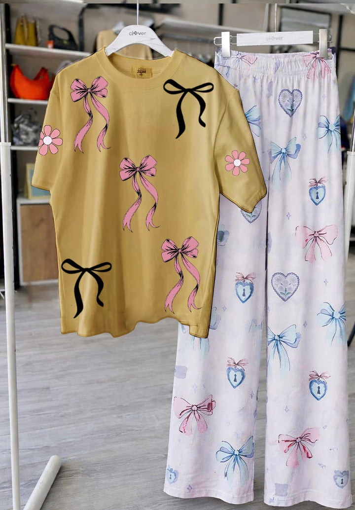 Modern Vintage Bow Night Suit"