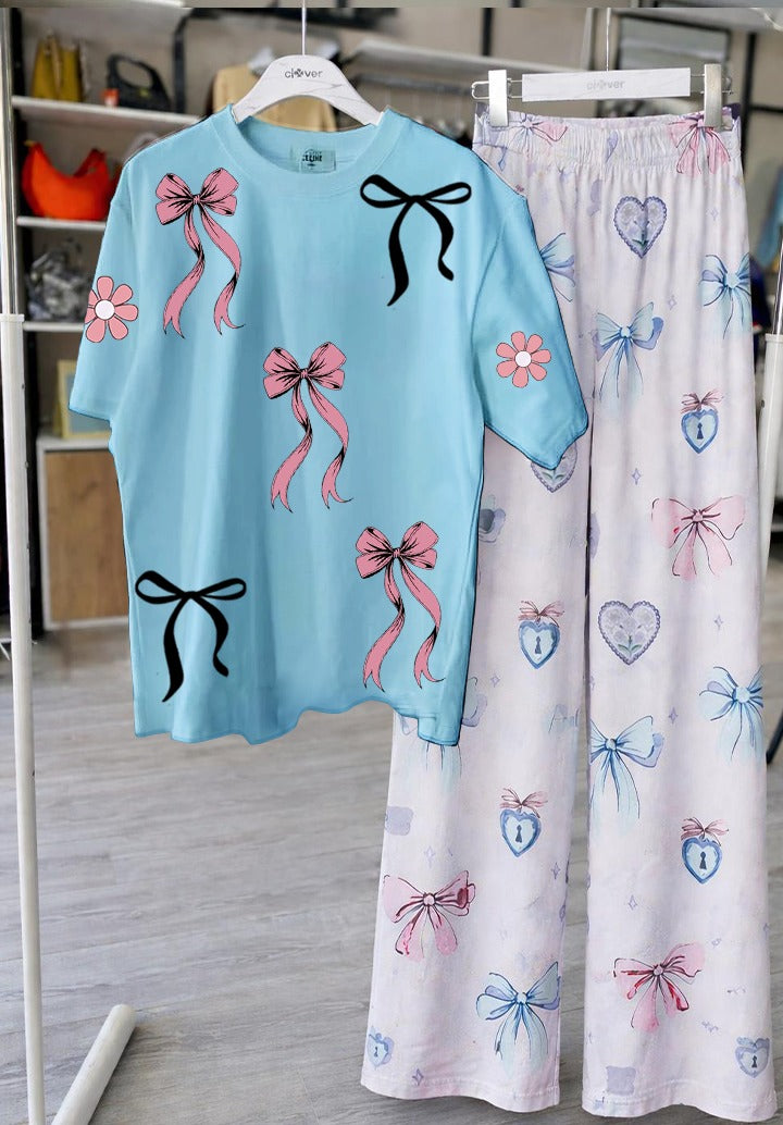 Modern Vintage Bow Night Suit"
