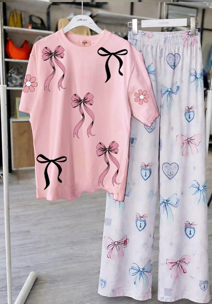 Modern Vintage Bow Night Suit"