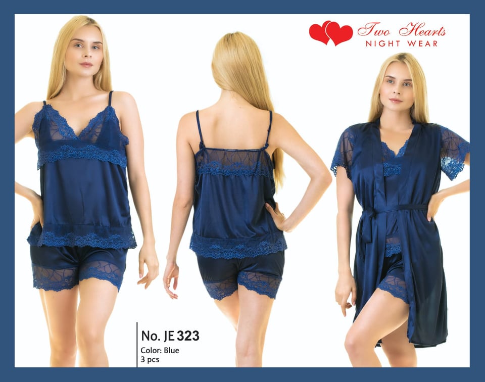 Elegant Two Hearts Nightwear Three Pieces JE-323