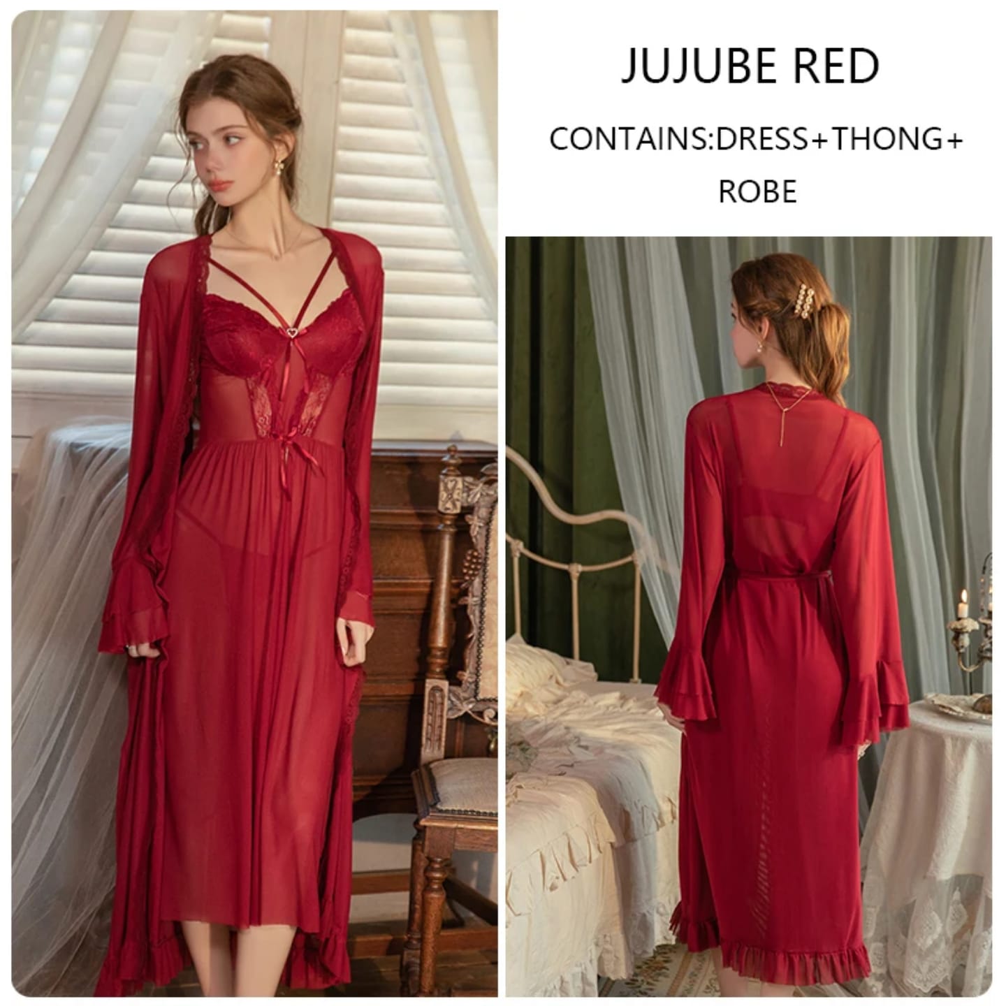 ELEGANT SILKY NIGHTS 2 PIECES NIGHTWEAR SN-101