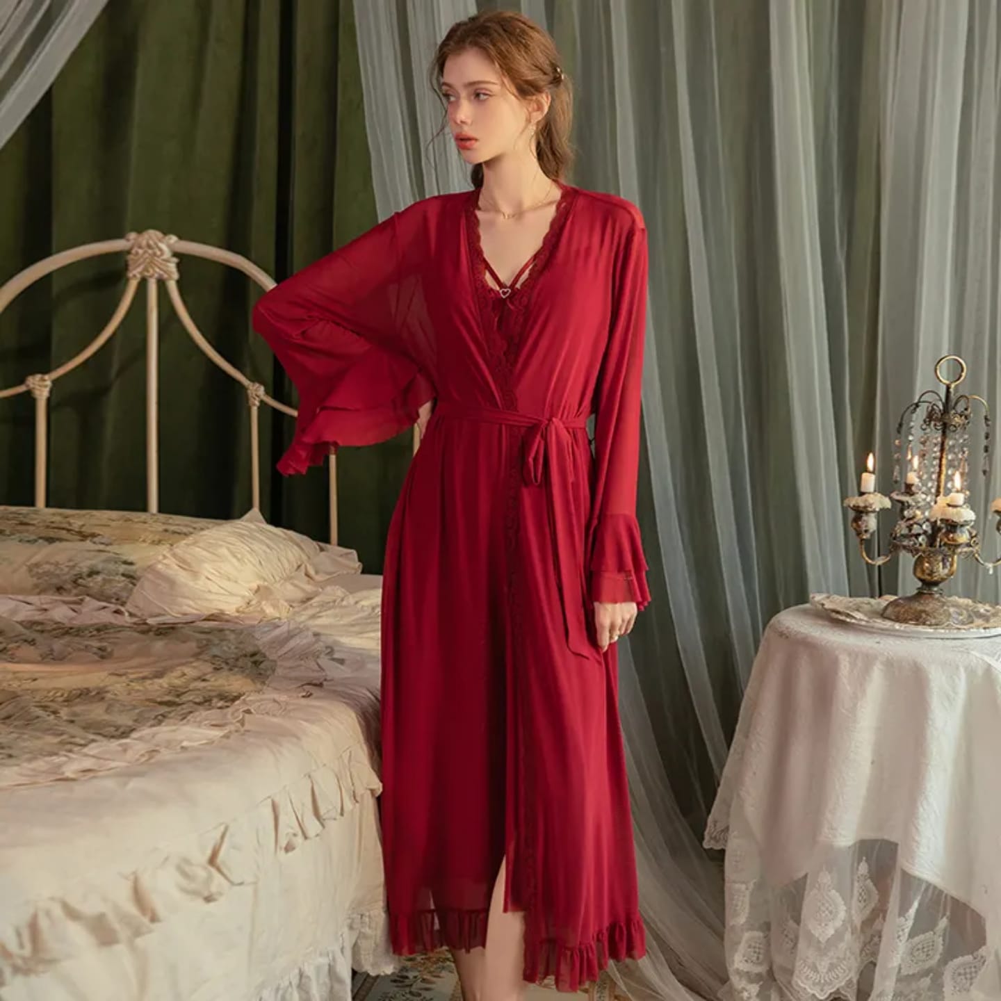ELEGANT SILKY NIGHTS 2 PIECES NIGHTWEAR SN-101