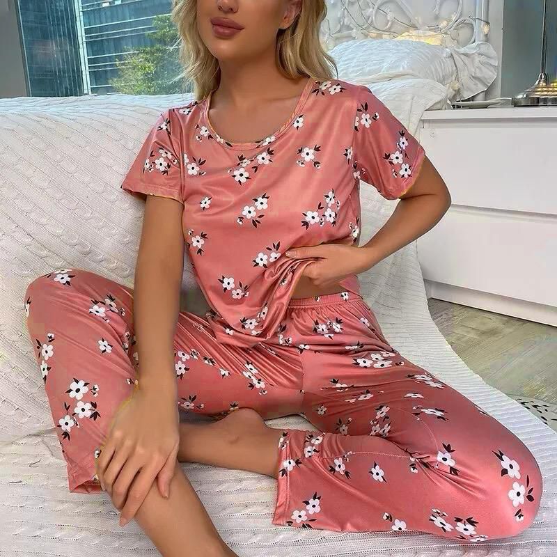 Casual Flower Print Pajama, Women's Pajama Sleepwear