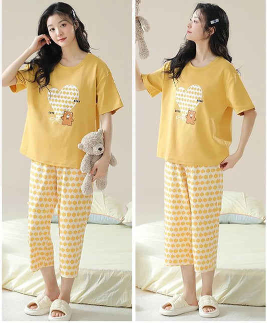 Yellow Comfy Women's Night Wear