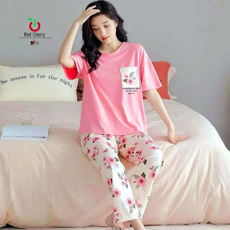 Cute Flowers Women Night Suits